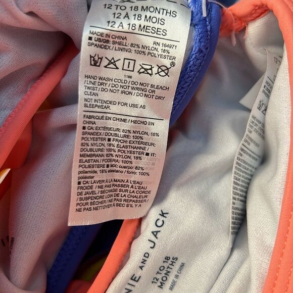 Janie and Jack 100048653 Recycled Ruffle Shoulder 2-Piece Swimsuit NWT 12-18m - Picture 6 of 7
